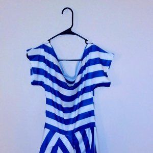 Women's Blue Striped Dress